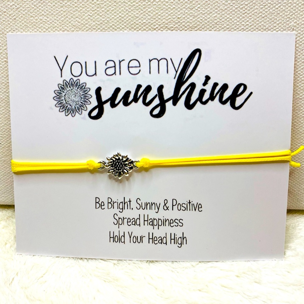 You are my Sunshine Sunflower wish friendship bracelet